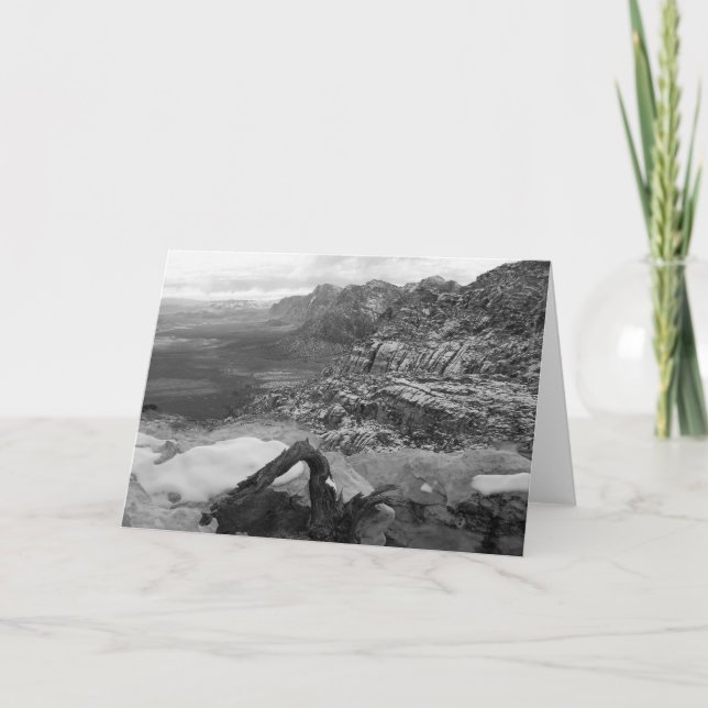 Blank Inside Red Rock Canyon Winter B&W Gruß Karte (Vorderseite)