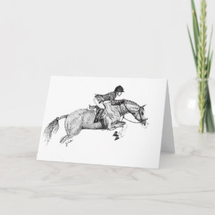 Blank Jumping Horse Grußkarte Karte