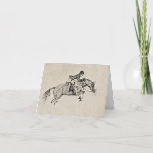 Blank Jumping Horse Grußkarte Karte