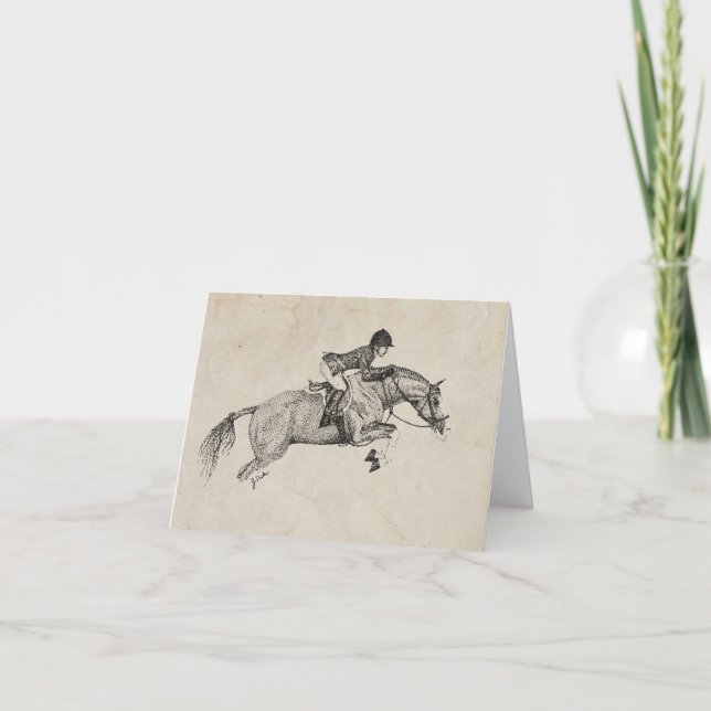 Blank Jumping Horse Grußkarte Karte (Vorderseite)