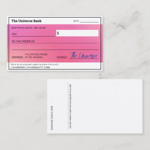 Blank Karo Pink Aura Gesetz der Attraktivität Über Visitenkarte