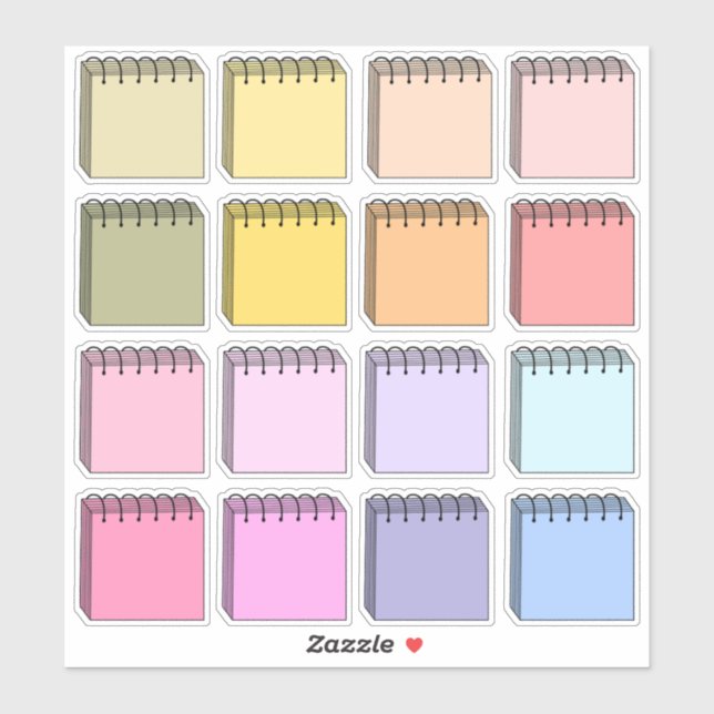 Blank Labels Schreibbare Nudelfarbe Mini-Planner (Blatt)