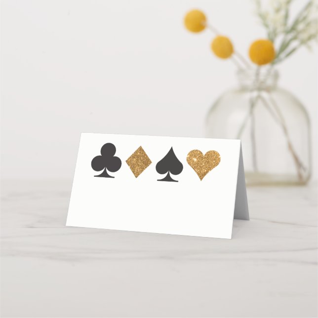 Blank Las Vegas Gold Imitats Glitzer Platzkarte (Vorderseite)
