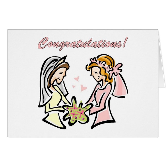 Blank Lesbian Gay Wedding Card (Vorderseite (Horizontal))