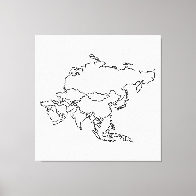 "Blank Map" für Asien Leinwanddruck (Vorderseite)