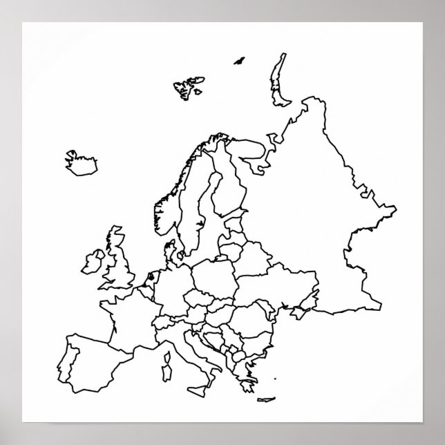 Blank Map of Europe Poster (Vorne)
