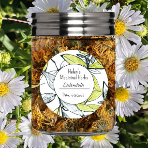 Blank Medicinal Herb Jar Label Apothecary Runder Aufkleber