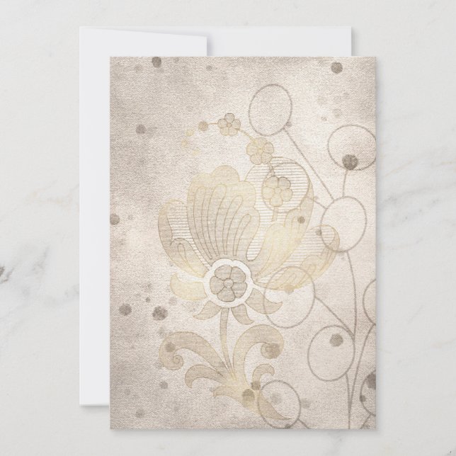 Blank Minimalistisch Gold Filigree Ankündigung (Vorderseite)