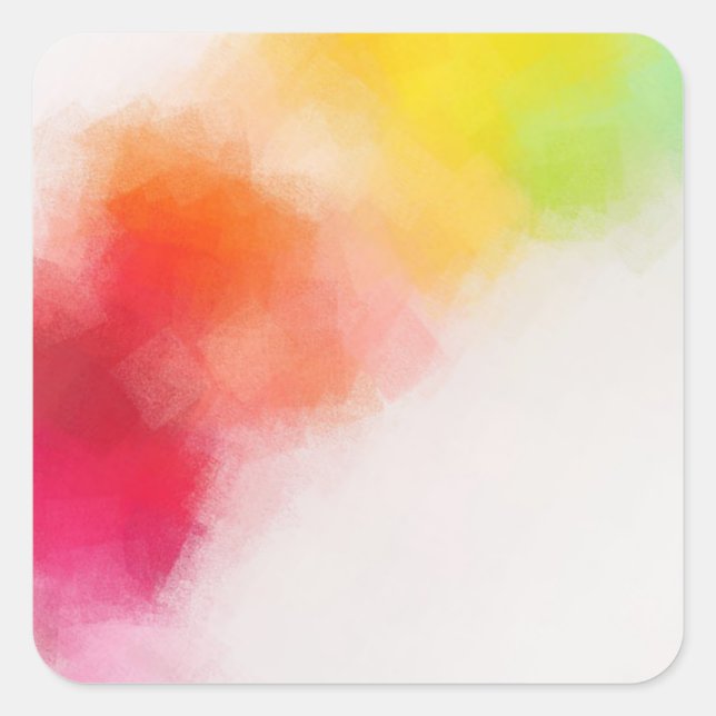 Blank moderne, farbige Vorlage Rosa Gelb Quadratischer Aufkleber (Vorderseite)
