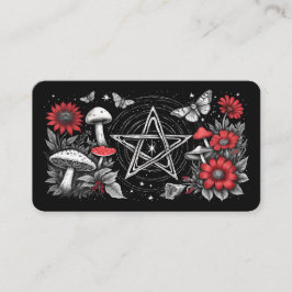 Blank Mushroom Pentagramm Oracle Cards Visitenkarte