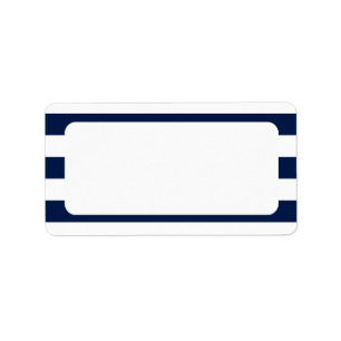 Blank Nautical Wedding Navy Stripes Adressaufkleber