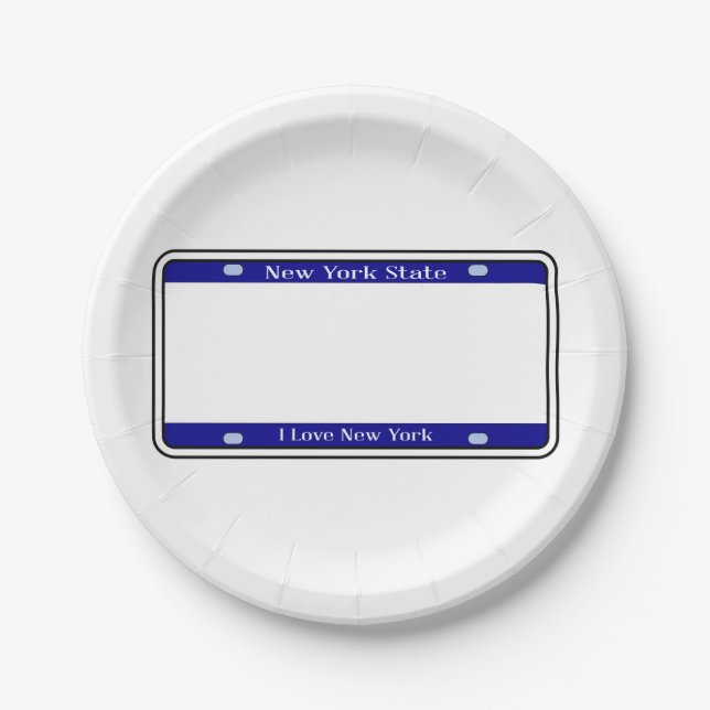 Blank New York State License Plate Pappteller (Vorderseite)