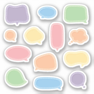 Blank Niedlich Pastel Speech Blubble Labels