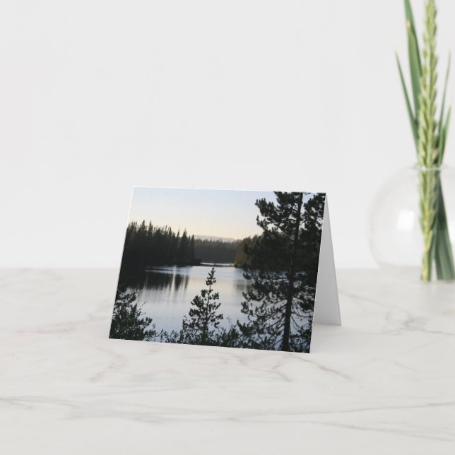 Blank Note Card, Mountain Lake Dankeskarte (Vorderseite)