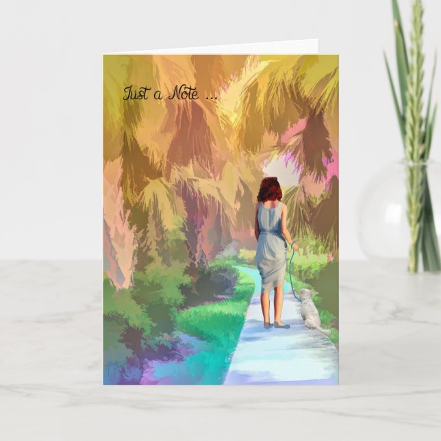Blank Note Card, Walking the Dog Karte (Vorderseite)