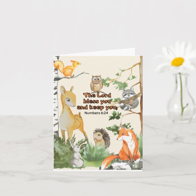 Blank Notecard mit Watercolor Woodland Animes Karte (Kleine Pflanze)