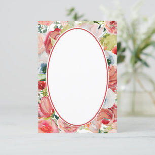Blank Orange und rote Blumengestaltung Hochzeit Einladung