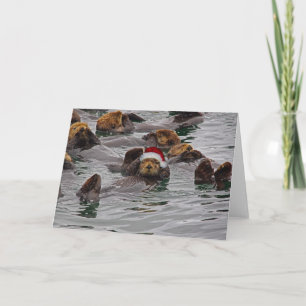 Blank Otter Santa Karte