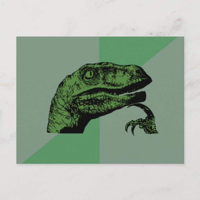 Blank Philosoraptor Post Card Postkarte (Vorderseite)