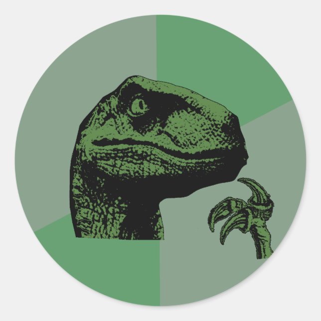 Blank Philosoraptor Runder Aufkleber (Vorderseite)