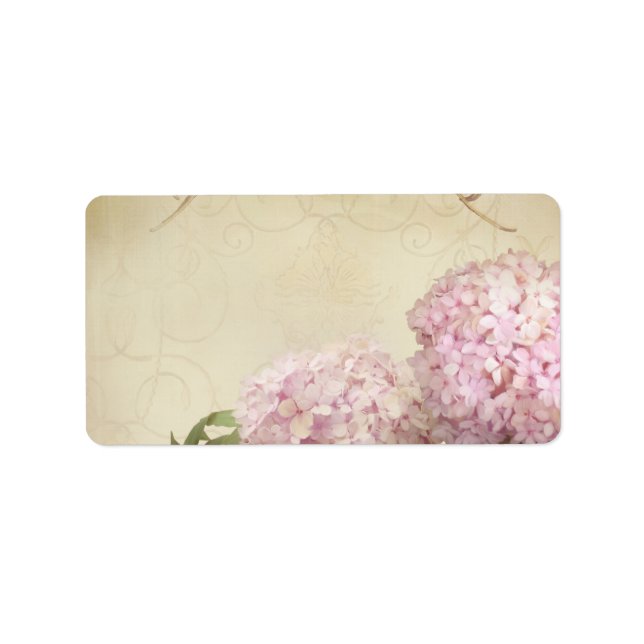 Blank Pink Hydrangea Hochzeit drucken Sie sich sel Adressaufkleber (Vorne)