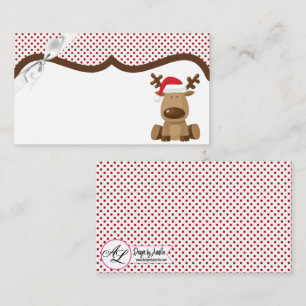 Blank Platzkarten ReindeChristmas XMAS Polka Do