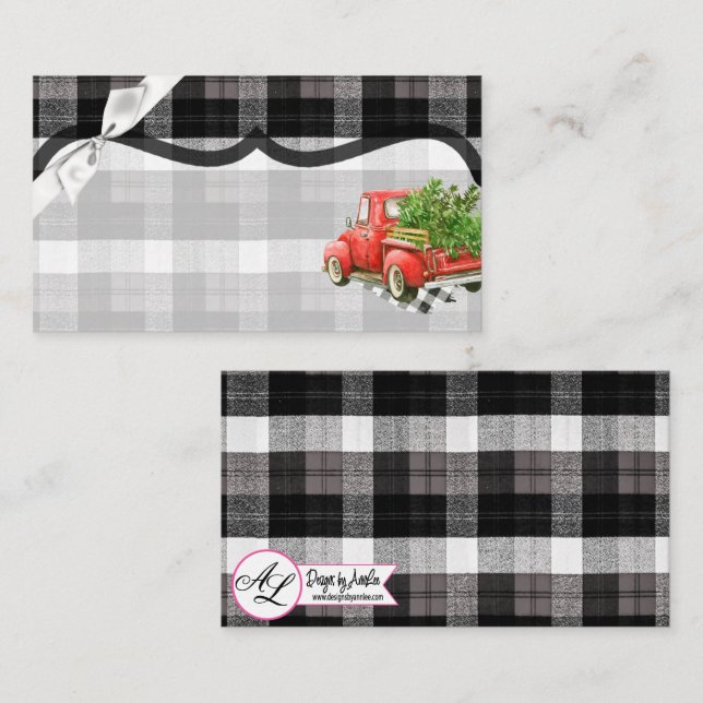 Blank Platzkarten XMAS Truck Christmas Buffalo Pla (Vorne/Hinten)