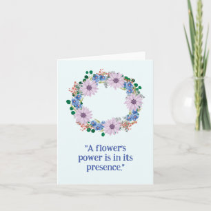 Blank Purple Flowers Whimsical Daisy Wreath Karte