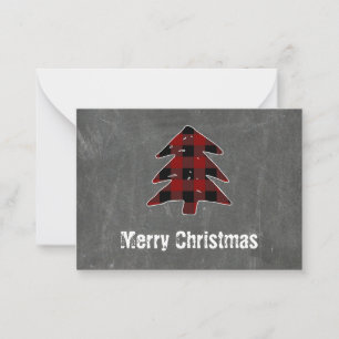 Blank Red Buffalo Kariert frohe Weihnachten Vielen Mitteilungskarte