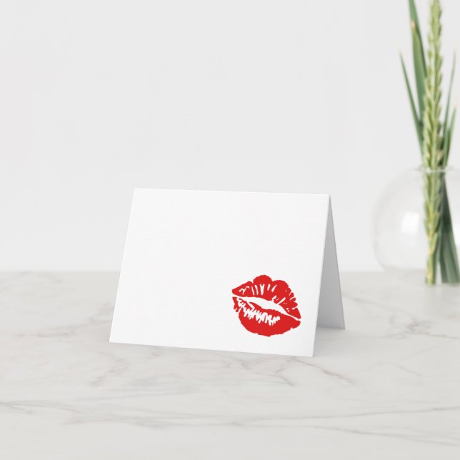 Blank Red Kiss Note Card Karte (Vorderseite)