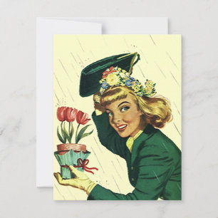 Blank Retro Shower Party Invitation de bébé ou de