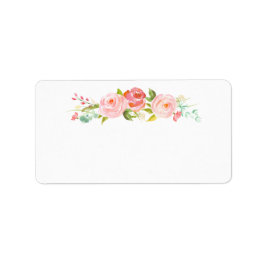 Blank Rose Garden Floral White Address Label Adressaufkleber