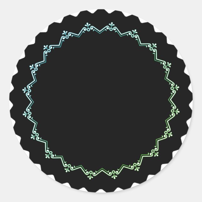 Blank Round élégant noir & blanc Étiquettes de pot (Devant)