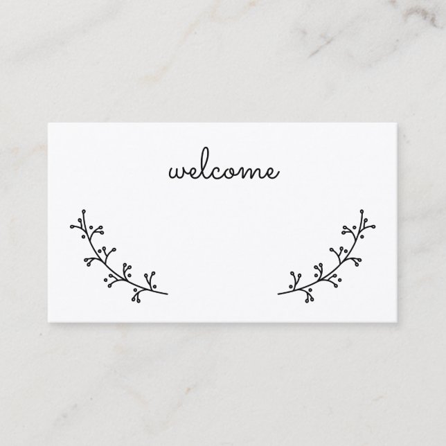 Blank Rustic Laurels Kraft Paper Wedding Platzkarte (Vorderseite)