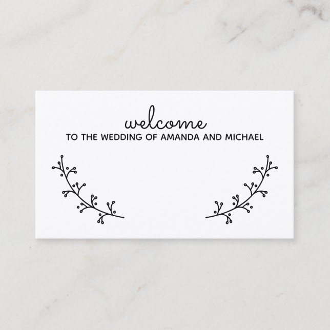 Blank Rustic Laurels Wedding Platzkarte (Vorderseite)