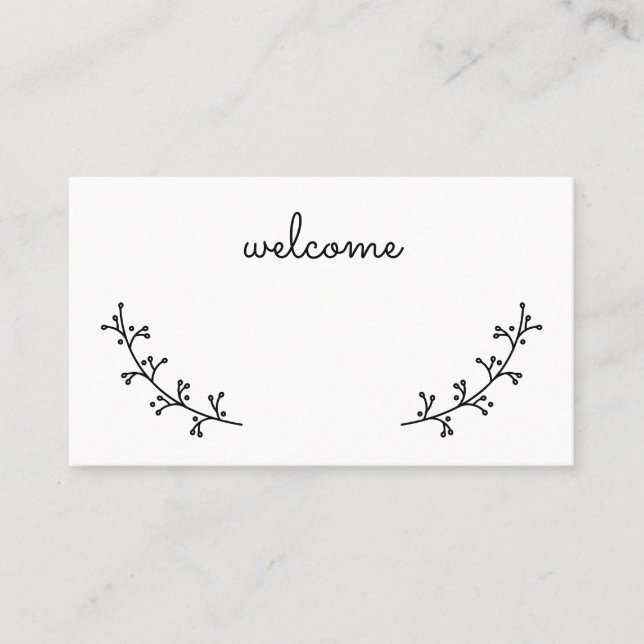 Blank Rustic Laurels Wedding Platzkarte (Vorderseite)