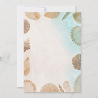 Blank Seaside Summer Blue Elegant Pretty Wedding Einladung