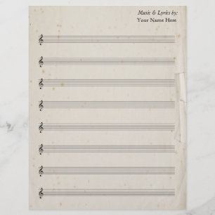 Blank Sheet Music 8 Stave Antique Torrent Paper