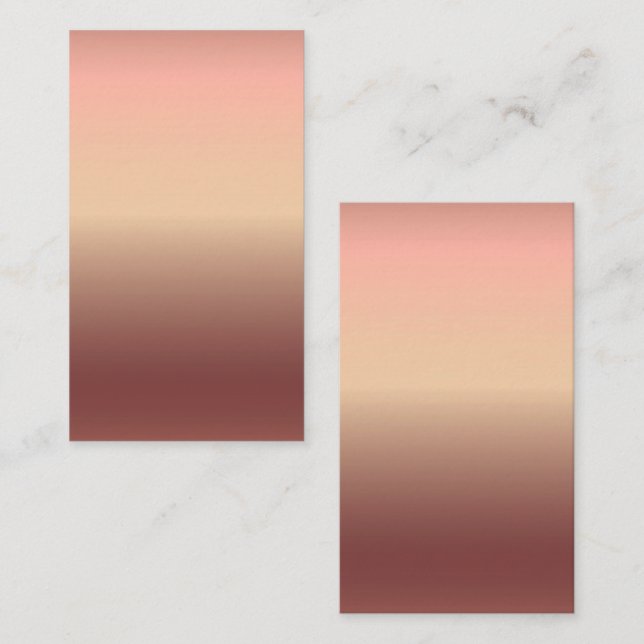 Blank Shinny Rose Gold Gradient Business Card Visitenkarte (Vorne/Hinten)