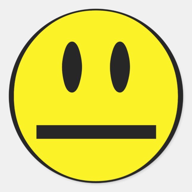 Blank Smile Face Runder Aufkleber (Vorderseite)