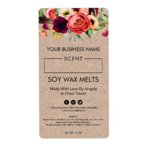 Blank Soy Wax Melt Étiquettes Avec Espace D'Écritu