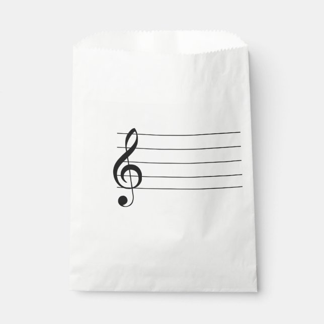 Blank Staff Treble Clef Musical Favor Bag Geschenktütchen (Vorderseite)