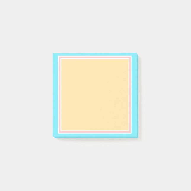 Blank Template Blue Pink Yellow White Elegant Post-it Klebezettel (Vorderseite)