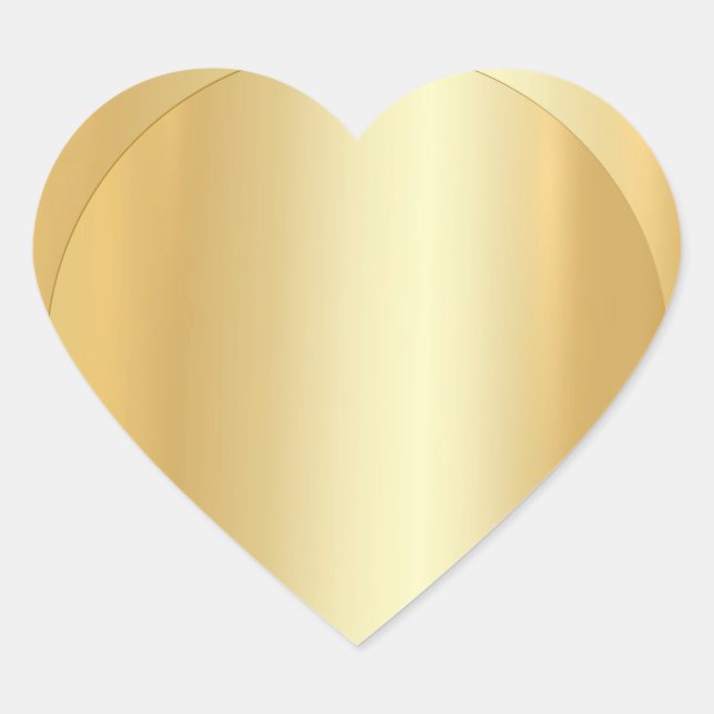 Blank Template Elegant Hinzufügen von Imitaten Gol Herz-Aufkleber (Vorderseite)