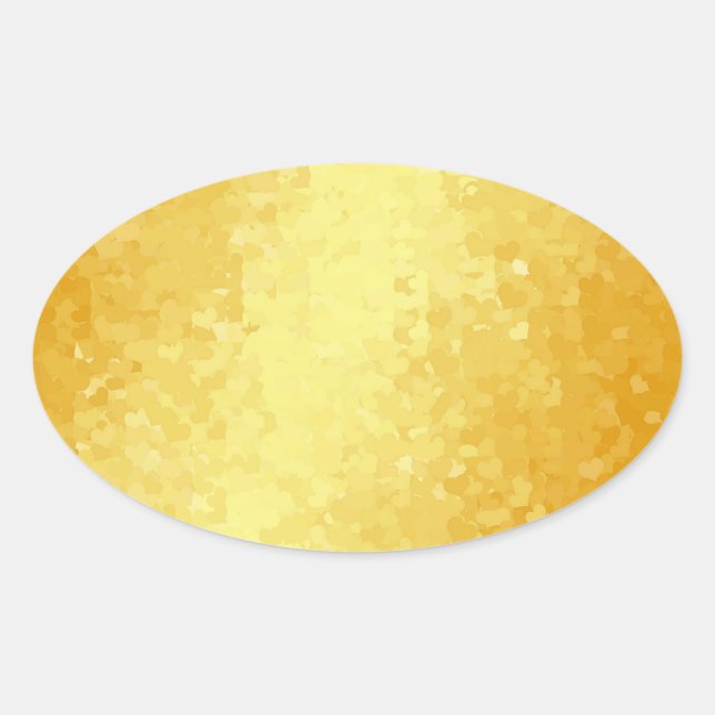Blank Template Glamour Gold Look Hearts Ovaler Aufkleber (Vorderseite)