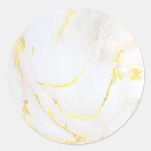 Blank Template Gold Marmor Fügen Sie Ihren Text mo Runder Aufkleber
