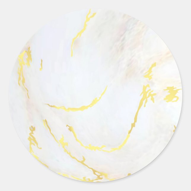 Blank Template Gold Marmor Fügen Sie Ihren Text mo Runder Aufkleber (Vorderseite)