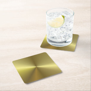 Blank Template Imitats Gold Metallic Look Elegant Rechteckiger Pappuntersetzer