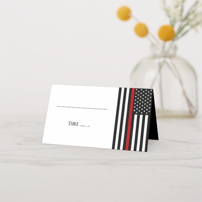 Blank Thin Red Line Platzkarte (Vorderseite)