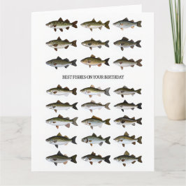 Blank Vathage Day Fish Birthday Card Karte